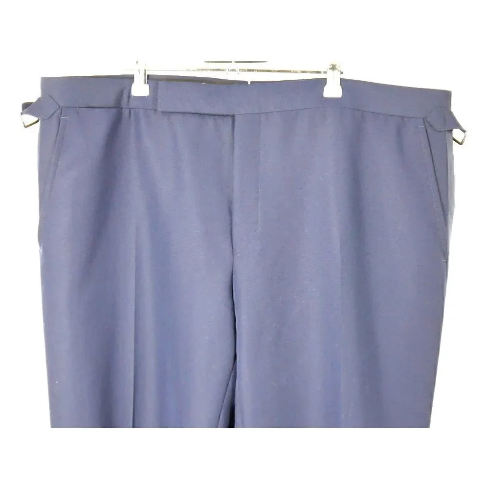NWT Ralph‎ Lauren Fairbanks Tuxedo Wool Slim Fit Pants Navy Blue 46R
